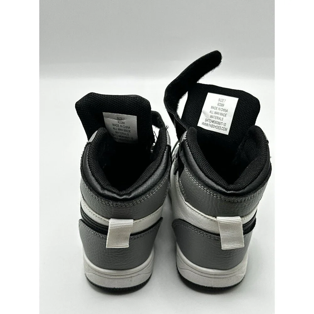 Max Casuals Toddler Kids Size 7 High Top Sneakers Black White Gray Panda